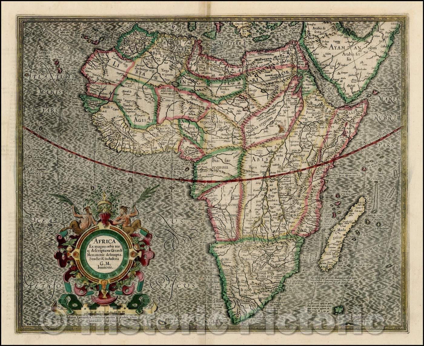 Historic Map - Africa Ex magna orbis terre descriptione Gerardi Mercatoris desumpta Studio & insustrai, 1595, Gerard Mercator v1