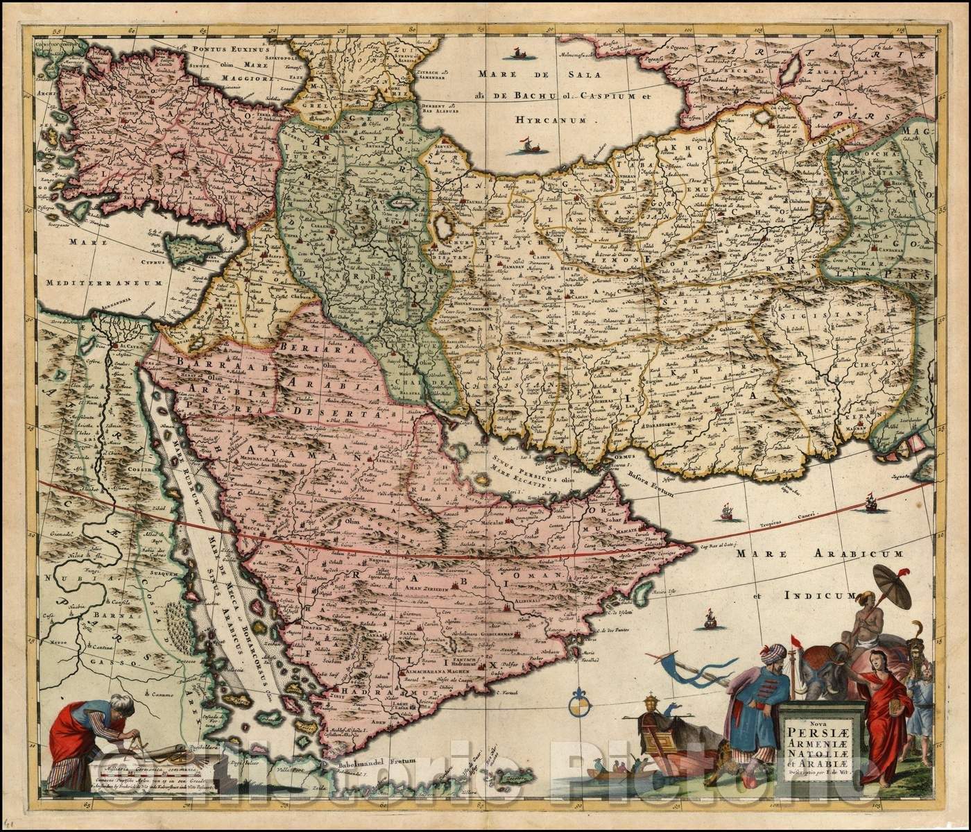 Historic Map - Nova Persiae Armeniae Natoliae et Arabiae shows Cyprus, 1680, Frederick De Wit v1