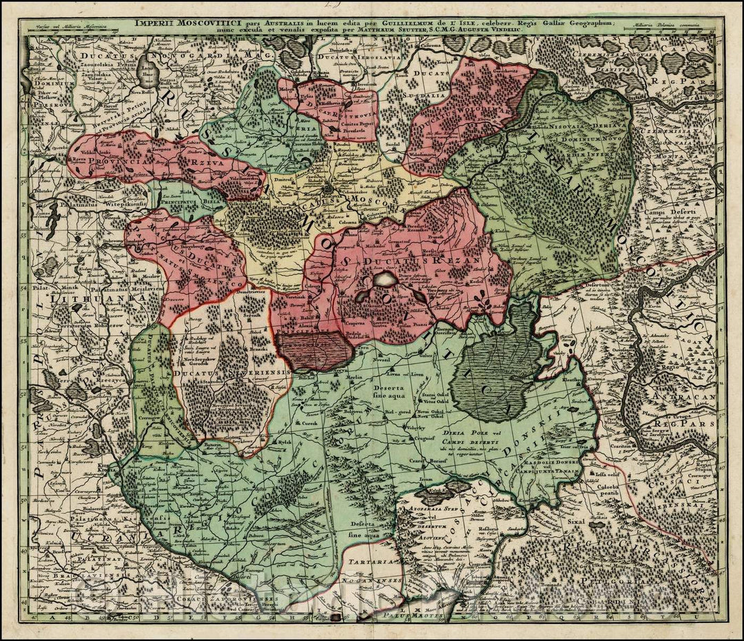 Historic Map - Imperii Moscovitici pars Australis in lucem edita :: Southern Russia, including the Ukraine, Cosack Regions and Southern part of Moscovie, 1730 - Vintage Wall Art