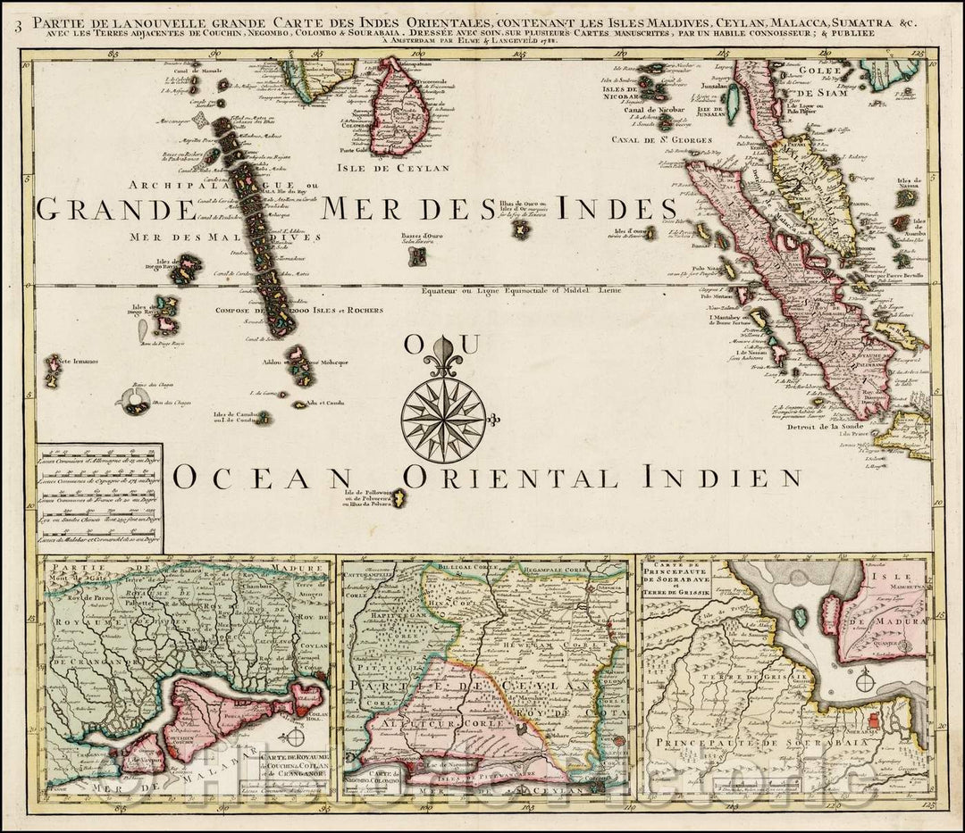 Historic Map - Southeast Asia and India/Indes Orientales, Contenant les Isles Maldives, Ceylan, Malacca, Sumatra Avec, 1788 v1