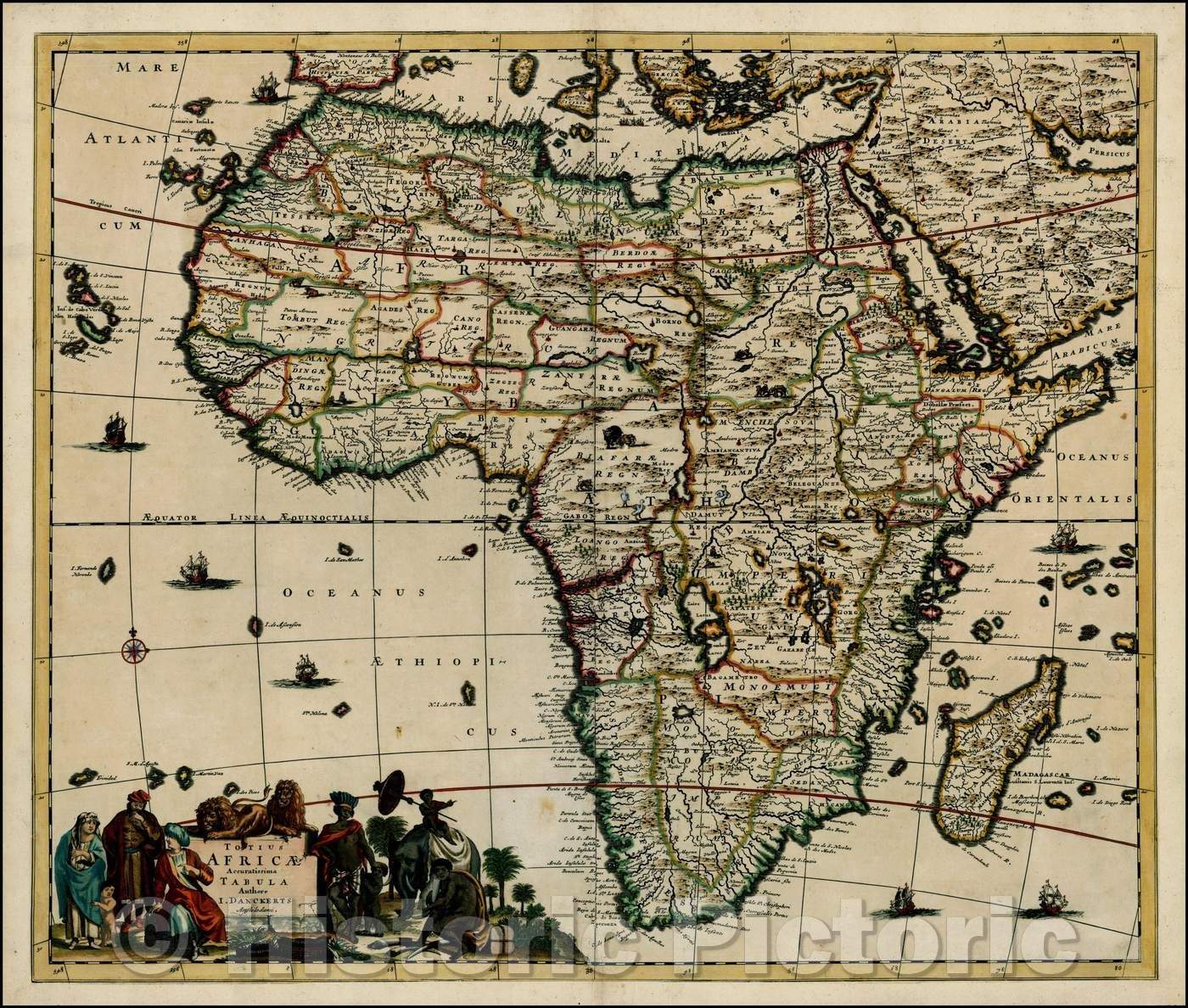 Historic Map - Totius Africae Accuratissima Tabula, 1680, Justus Danckerts v1