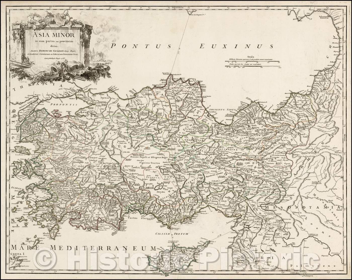 Historic Map - Asia Minor In Suas Partes, Seu Provincias Divisa, 1756, Didier Robert de Vaugondy - Vintage Wall Art