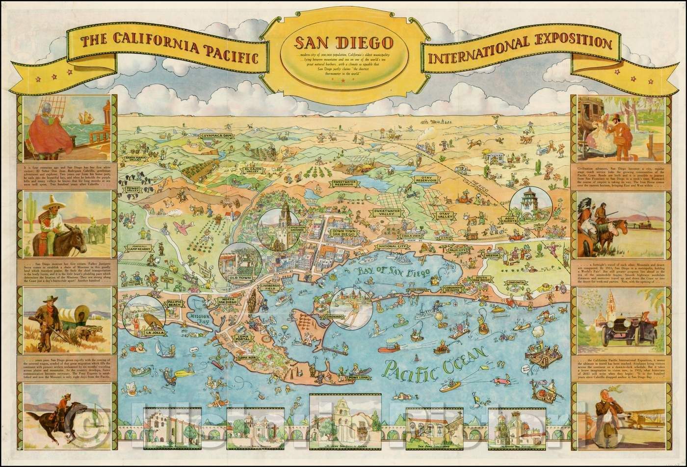 Historic Map - San Diego The California Pacific International Exposition, 1935, Don Bloodgood v1