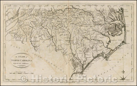 Historic Map - The State of North Carolina from the best Authorities, 1796, John Reid v2