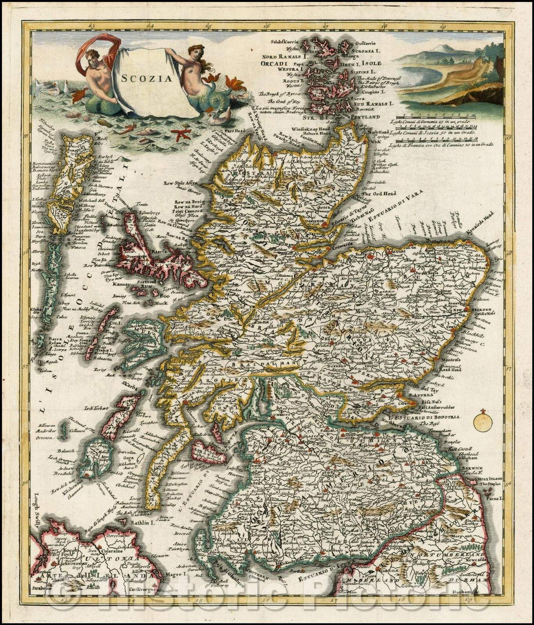 Historic Map - Scotland, 1743, Giambattista Albrizzi v1