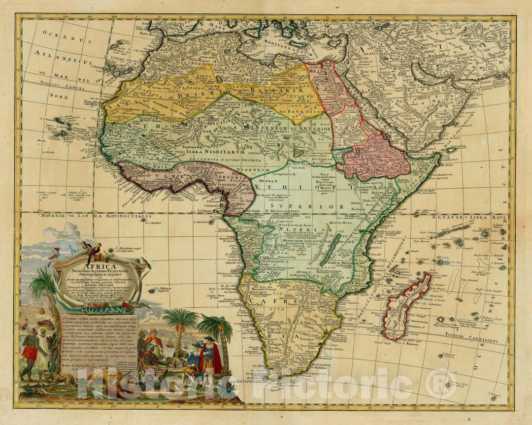 Historic Map - Africa Secundum legitimas Projectionis Stereiographicae regulas, 1737, Homann Heirs v1