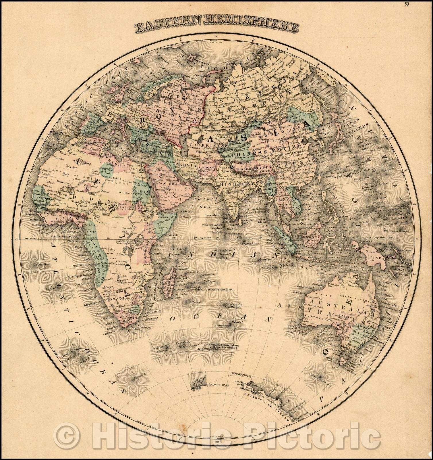 Historic Map - Eastern Hemisphere, 1873, OW Gray v1