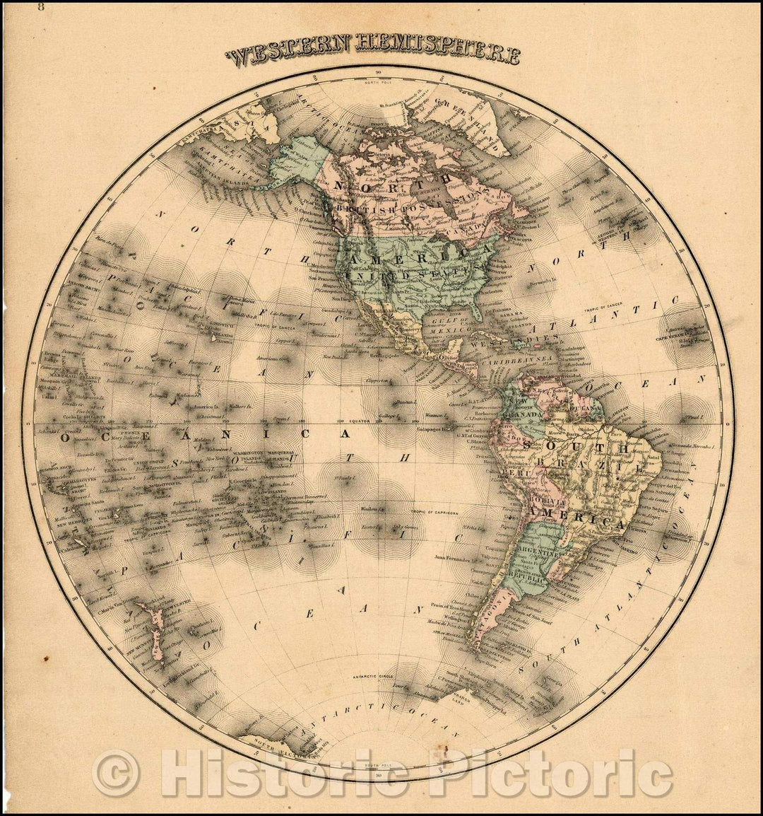 Historic Map - Eastern Hemisphere, 1873, OW Gray v2