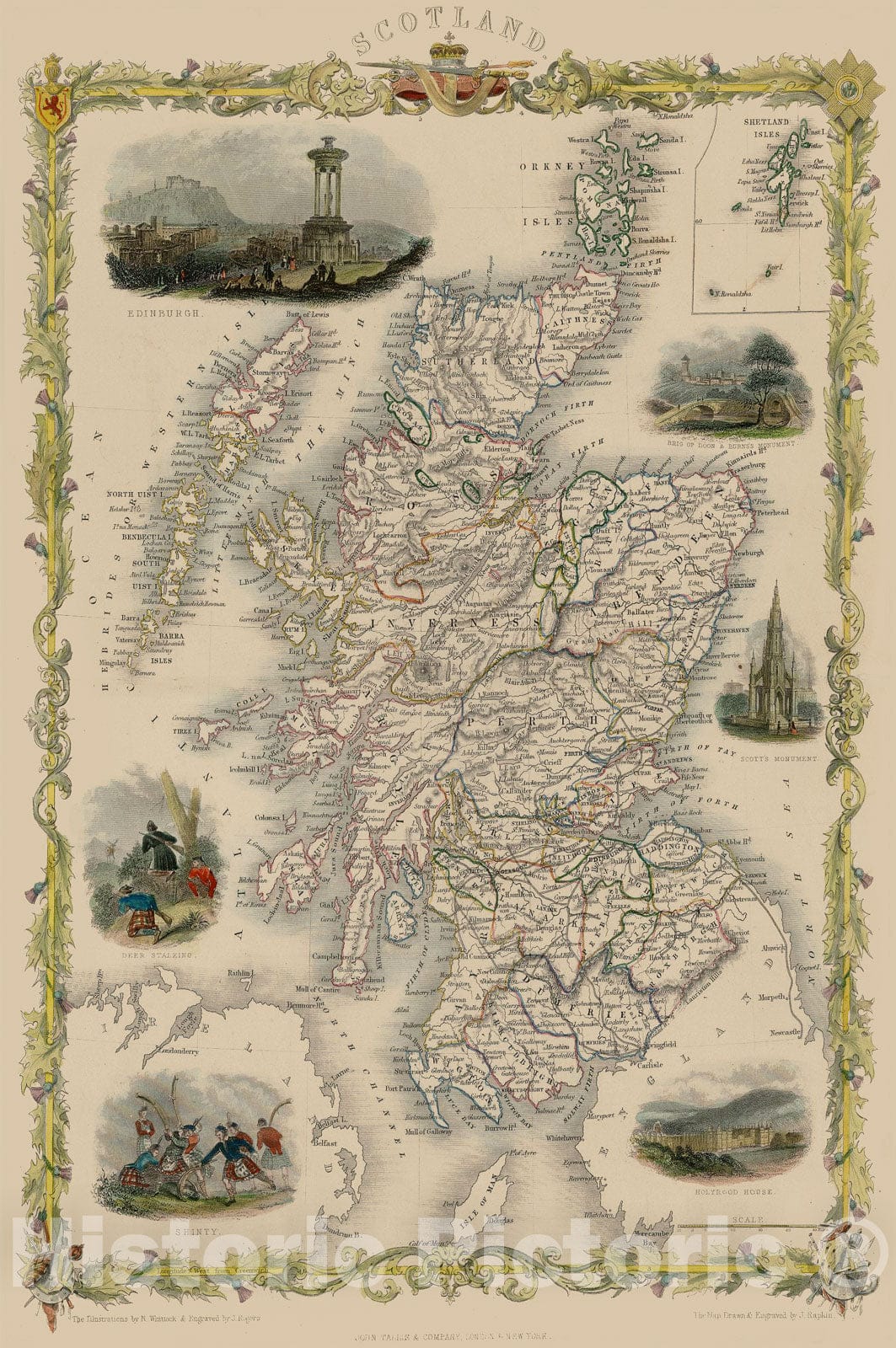 Historic Map - Scotland, 1851, John Tallis v1