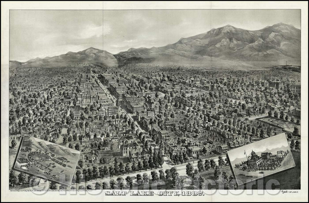 Historic Map - Salt Lake City, 1887, Augustus Gast v1