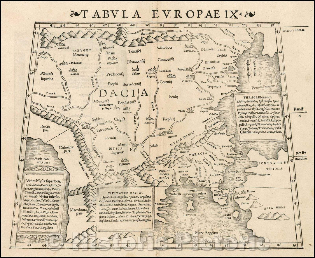 Historic Map - Tabula Europae IX [Greece & Turkey]/European board 9 [Greece and Turkey], 1542, Sebastian M?nster - Vintage Wall Art