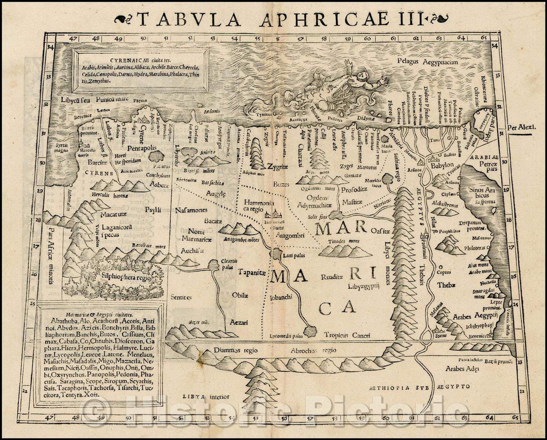 Historic Map - Tabula Aphricae III [includes Egypt, Babylon, the Nile and the Red Sea], 1542, Sebastian M?nster - Vintage Wall Art