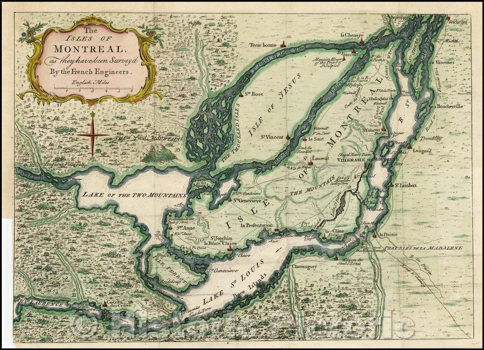 Historic Map - The Isles of Montreal as they have been Survey'd, 1761, London Magazine v1