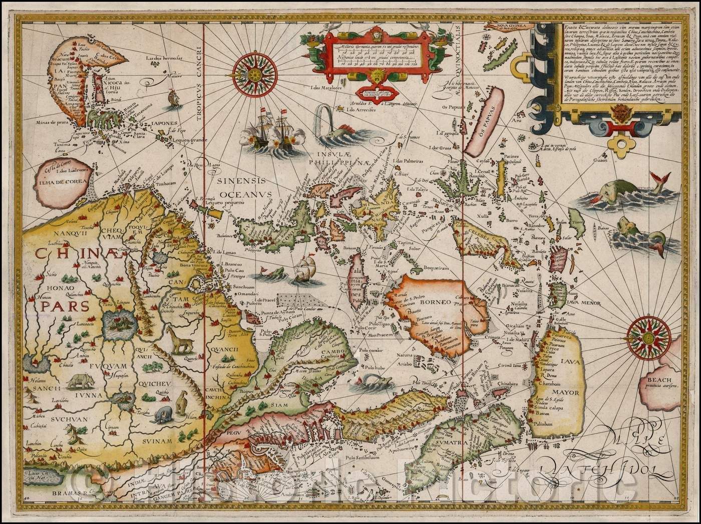 Historic Map - Exacta & Accurata Delineatio cum Orarum Maritimarum tum etjam locorum terrestrium quae in Regionibus China, Cauchinchina, Camboja sive Champa, 1596 v1