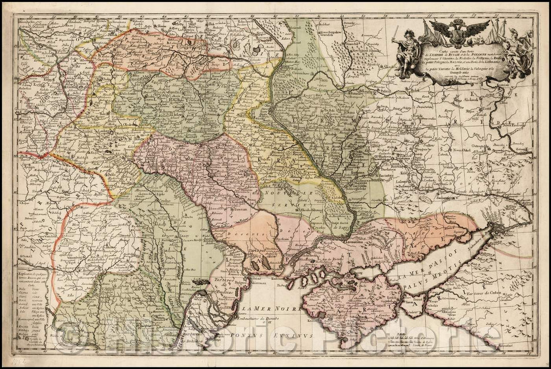 Historic Map - Carte exacte d'une Partie de L'Empire de Russie et de la Pologne meridionale :: Russian Empire,Poland, Ukraine, Podolia, Volhynia, Russia, 1769 - Vintage Wall Art