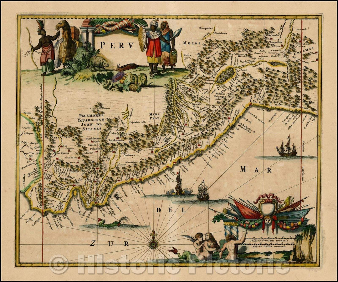 Historic Map - Peru, South America, 1671, John Ogilby v2