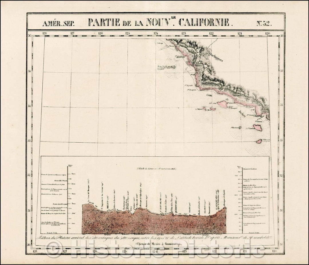 Historic Map - Amer. Sep. No. 52 Partie De La Nouvle. Californie [Santa Barbara, Los Ang :: No. 52 Part Of Nouvle. California [Santa Barbara, Los Angeles, 1825 - Vintage Wall Art