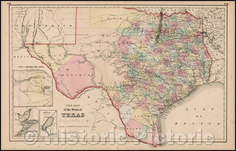 Historic Map - New Map of the State of Texas, 1857, Joseph Hutchins Colton v1