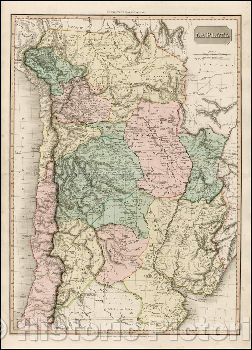 Historic Map - La Plata, Argentina, 1812, John Pinkerton v2