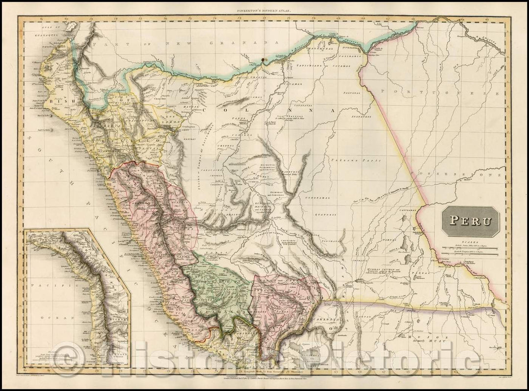 Historic Map - Peru, South America, 1812, John Pinkerton v1