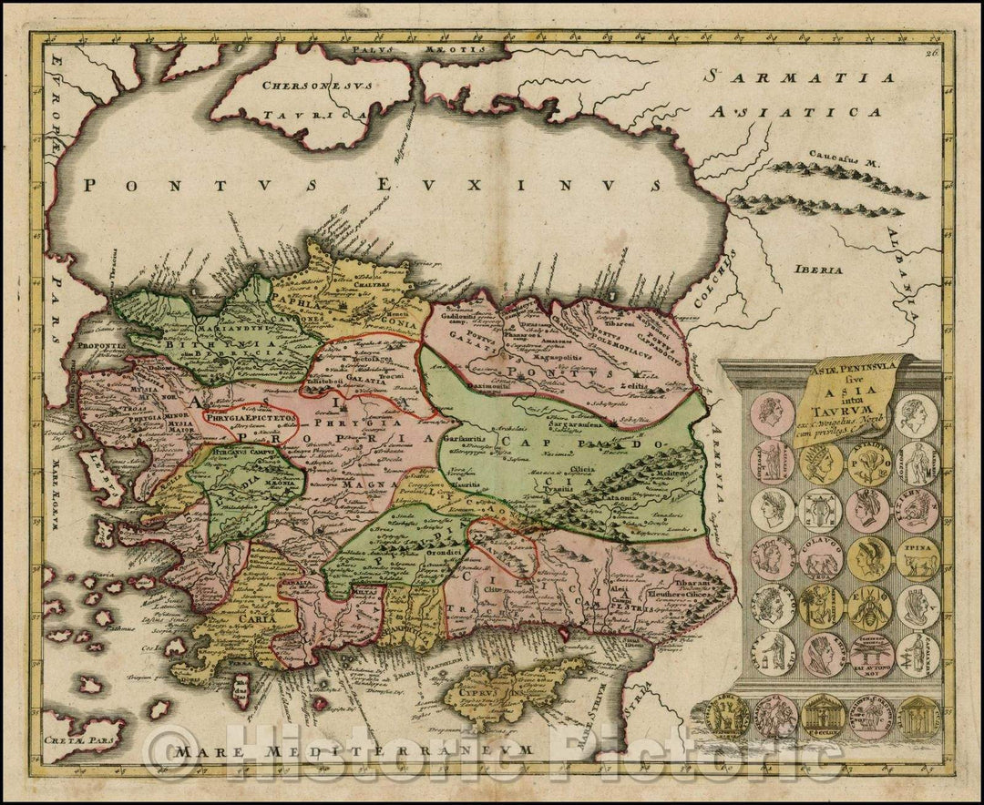 Historic Map - Asiae Peninsula sive Asia intra Taurum, 1718, Christopher Weigel - Vintage Wall Art