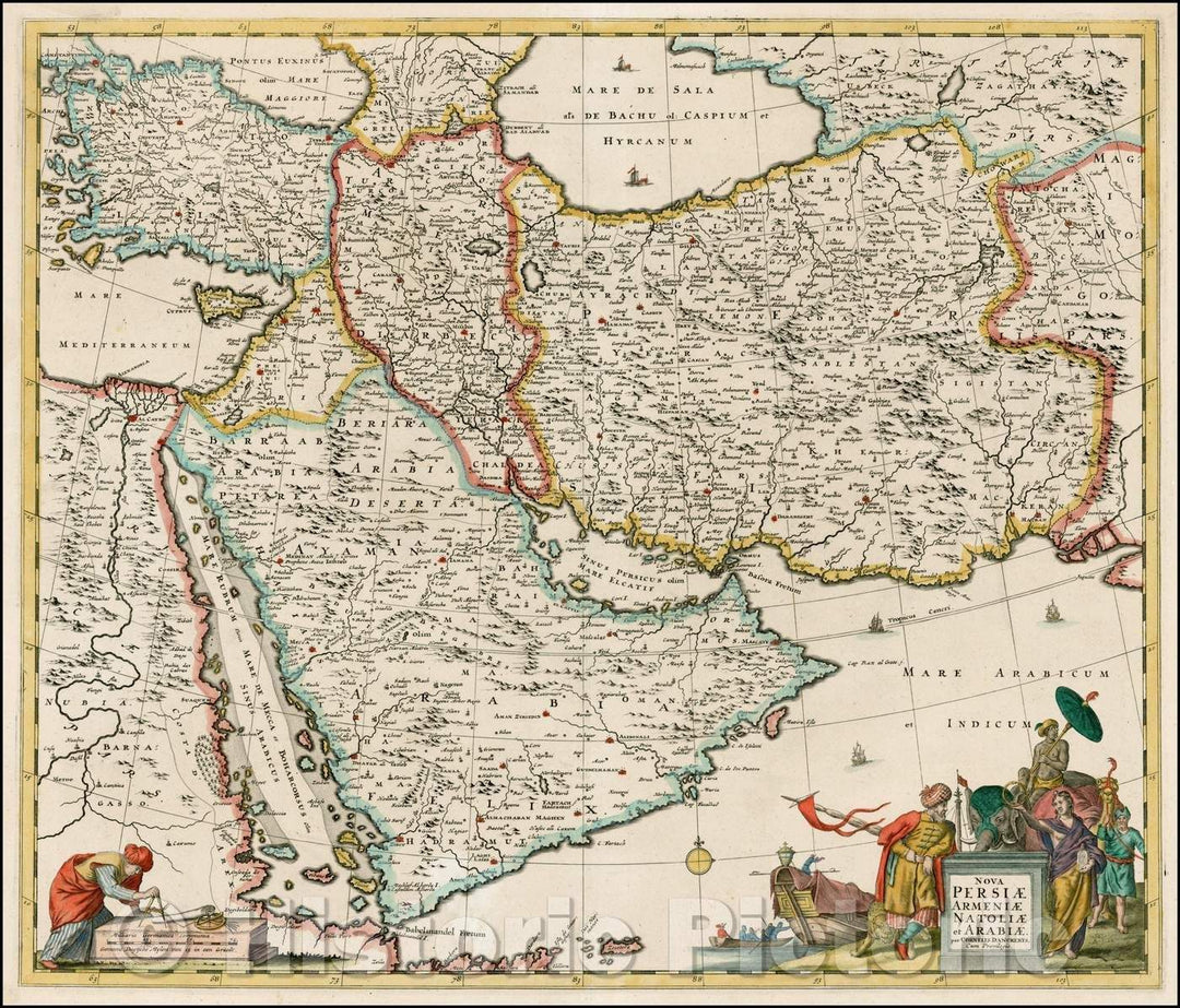 Historic Map - Nova Persiae Armeniae Natoliae et Arabiae shows Cyprus, 1680, Cornelis II Danckerts v1