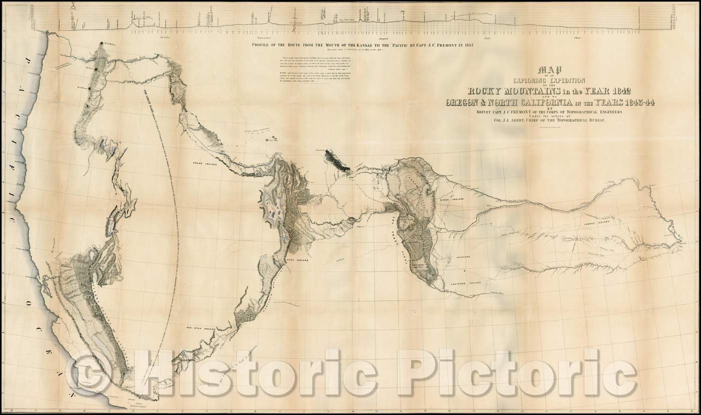 Historic Map - Map of an Exploring Expedition To The Rocky Mountains in the Years 1842 and to Oregon & North California in the Years 1843-44, 1845 v1