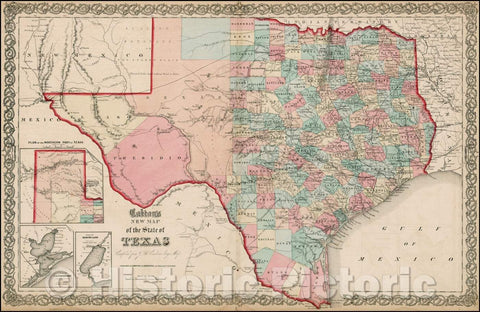 Historic Map - Colton's New Map of the State of Texas, 1859, Joseph Hutchins Colton v1