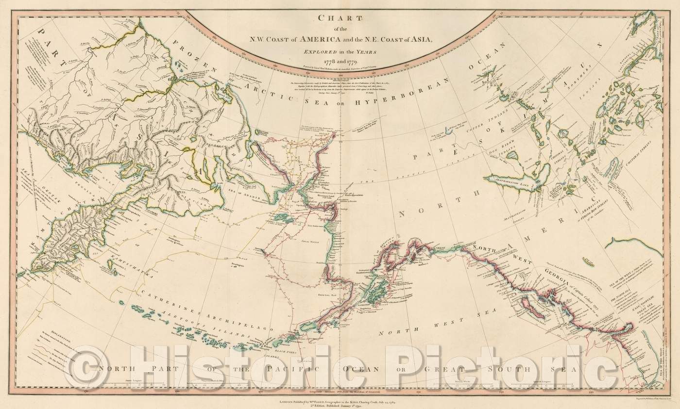 Historic Map - Chart of the NW Coast of America and the NE Coast of Asia Explored, 1794, William Faden v1