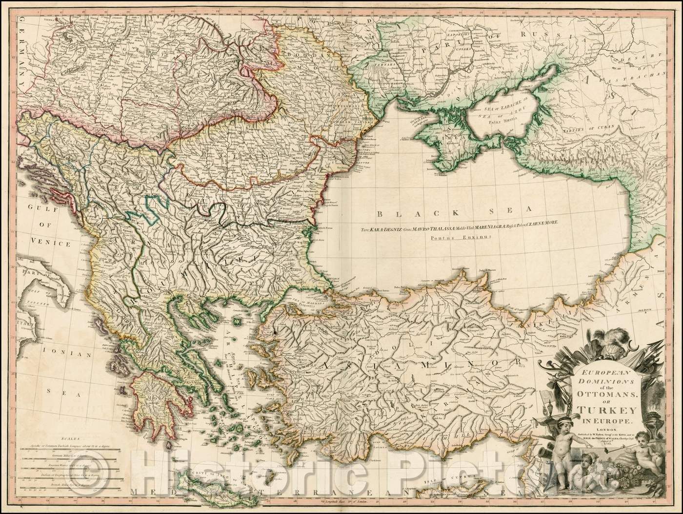 Historic Map - European Dominions of the Ottomans or Turkey in Europe, 1795, William Faden v1