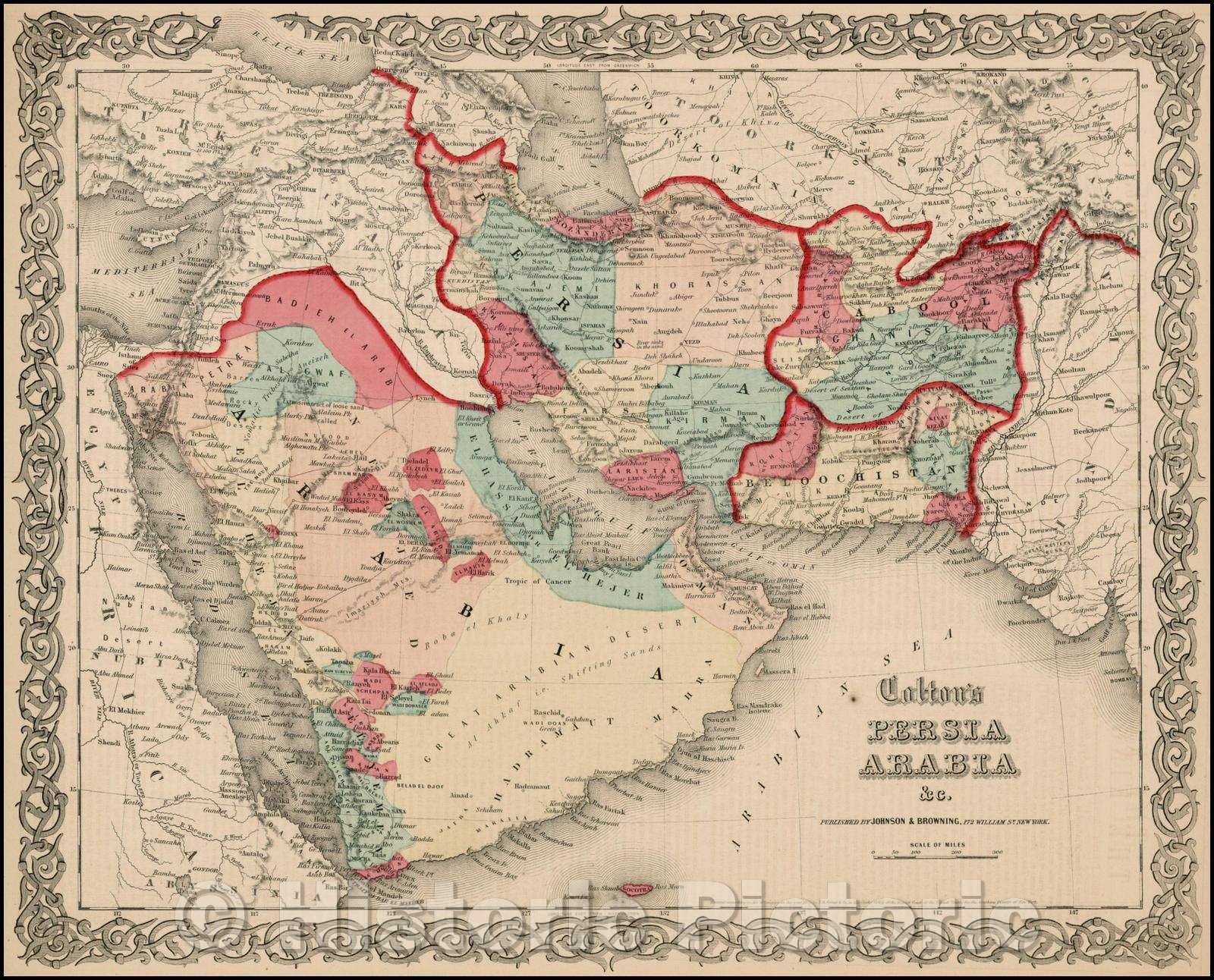 Historic Map - Colton's Persia Arabia, 1859, Joseph Hutchins Colton v1