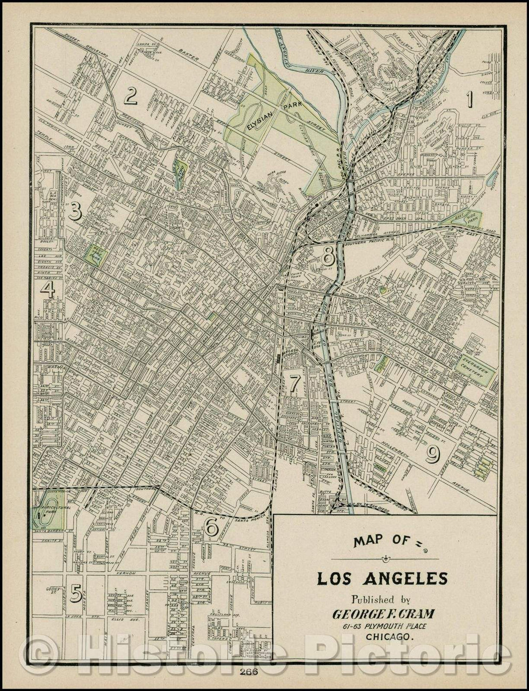 Historic Map - Map of Los Angeles, 1899, George F. Cram v2