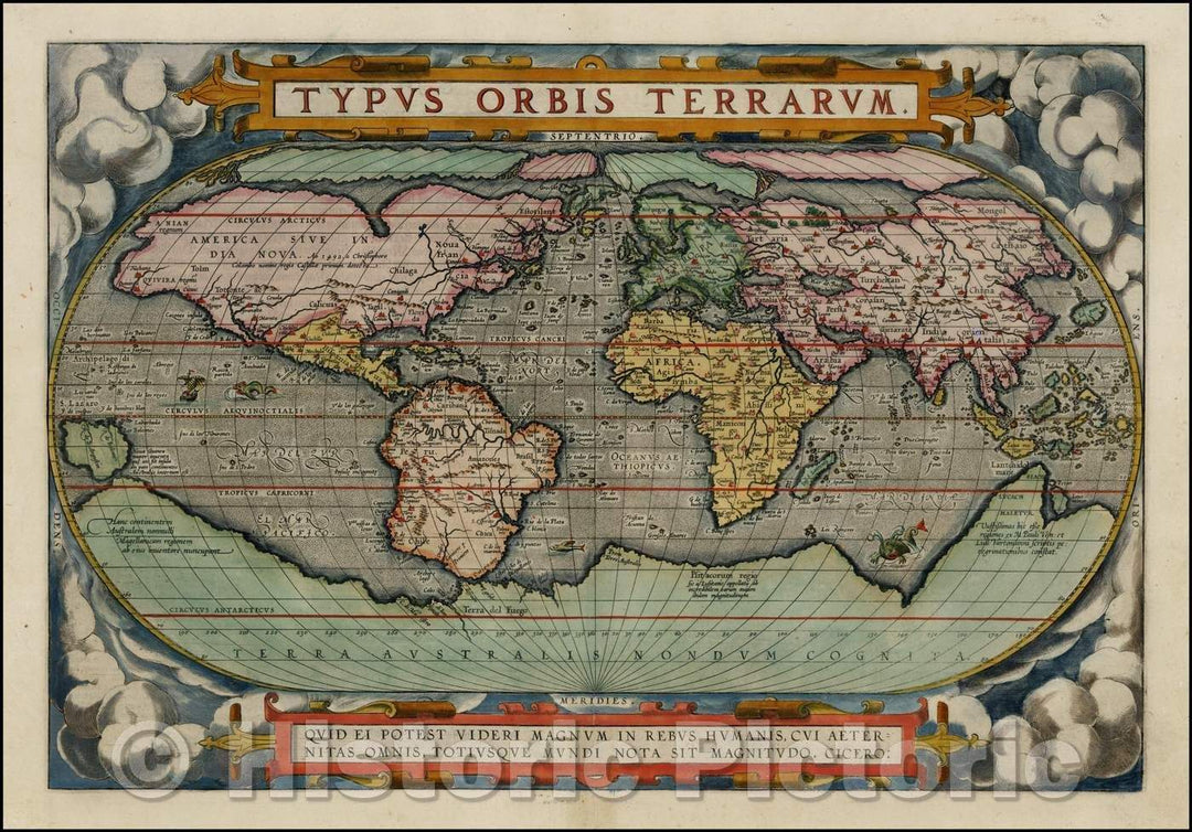 Historic Map - Typus Orbis Terrarum [ 2nd Edition, 2nd State] / Ortelius' Landmark World Map, 1587, Abraham Ortelius - Vintage Wall Art