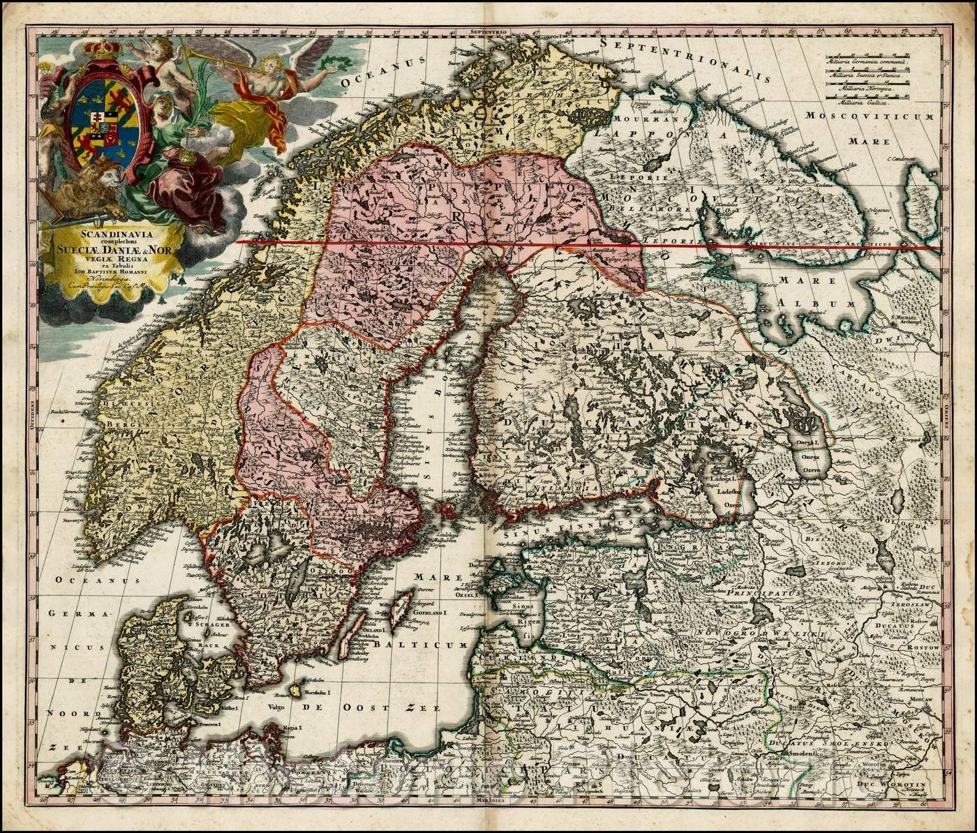 Historic Map - Scandinavia complectens Sueciae, Daniae & Norvegiae Regna ex Tabulis, 1720, Johann Baptist Homann v3