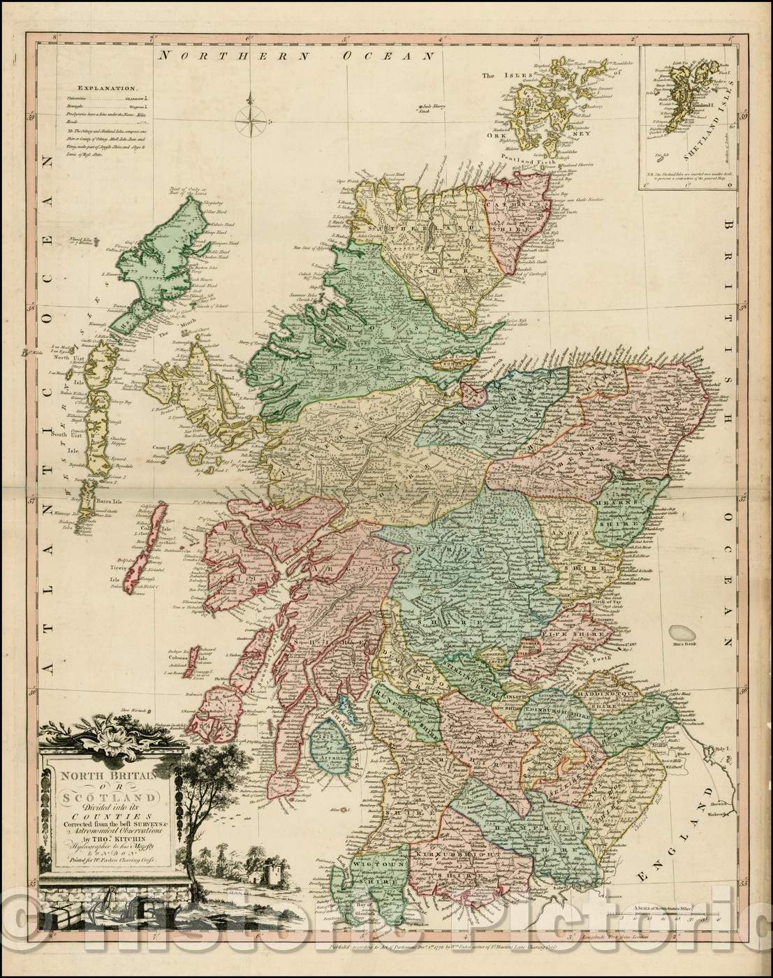 Historic Map - North Britain or Scotland Divided into its Counties Corrected from the best Surveys, 1778, William Faden v1