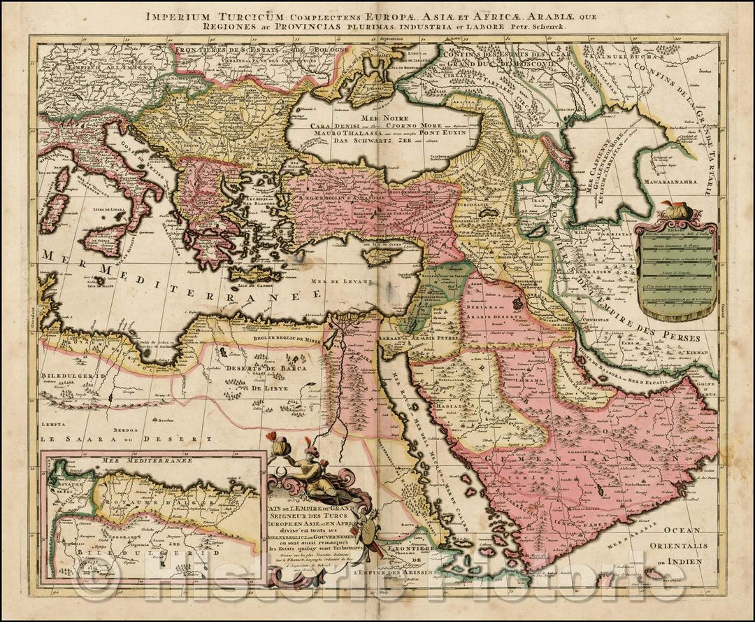 Historic Map - Imperium Turcicum Complectens Europae, Asiae, et Africae, Arabiae que Regiones ac Provincias Plurimas Industria et Labore, 1705, Peter Schenk v1