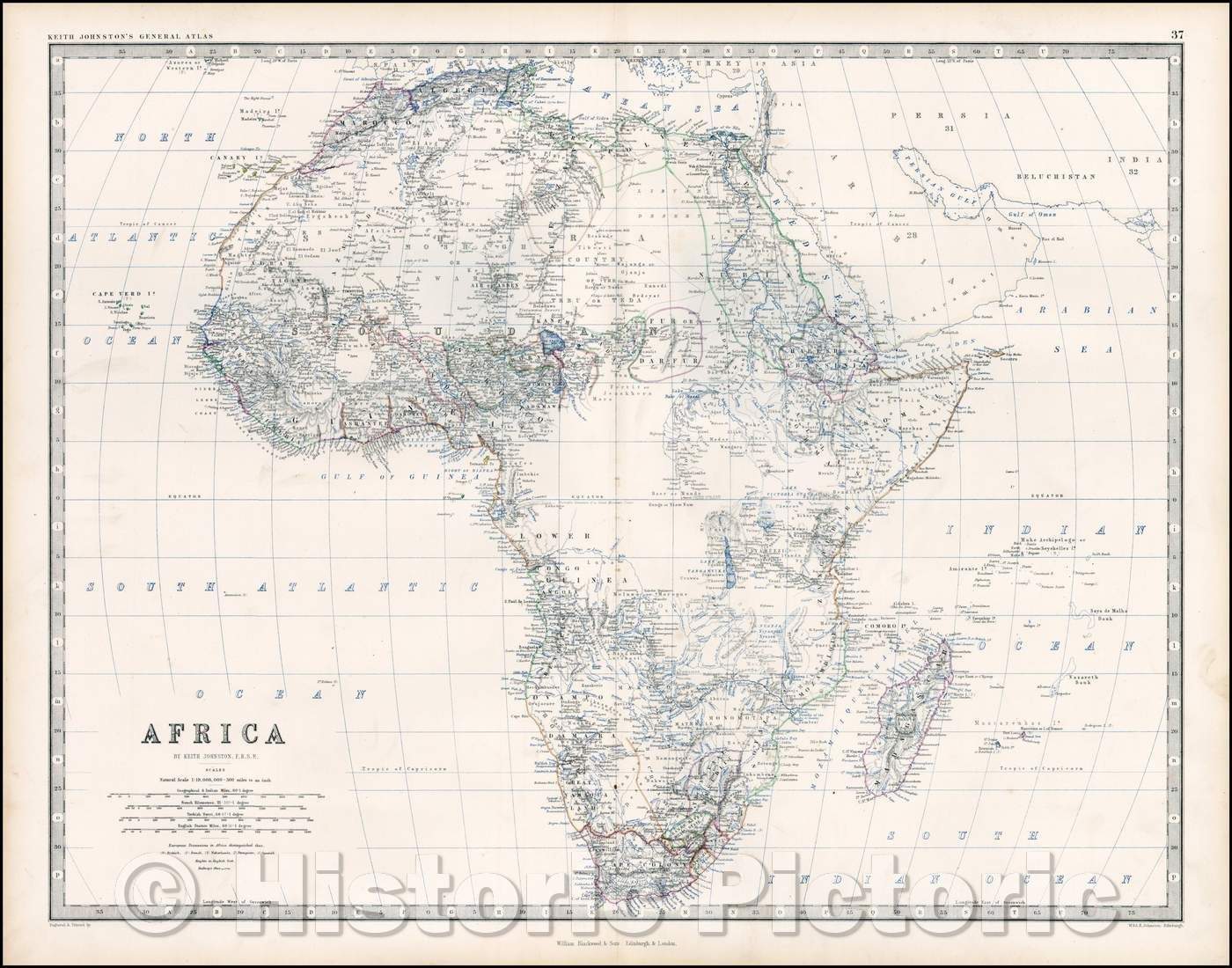 Historic Map - Africa, 1861, W. & A.K. Johnston v1