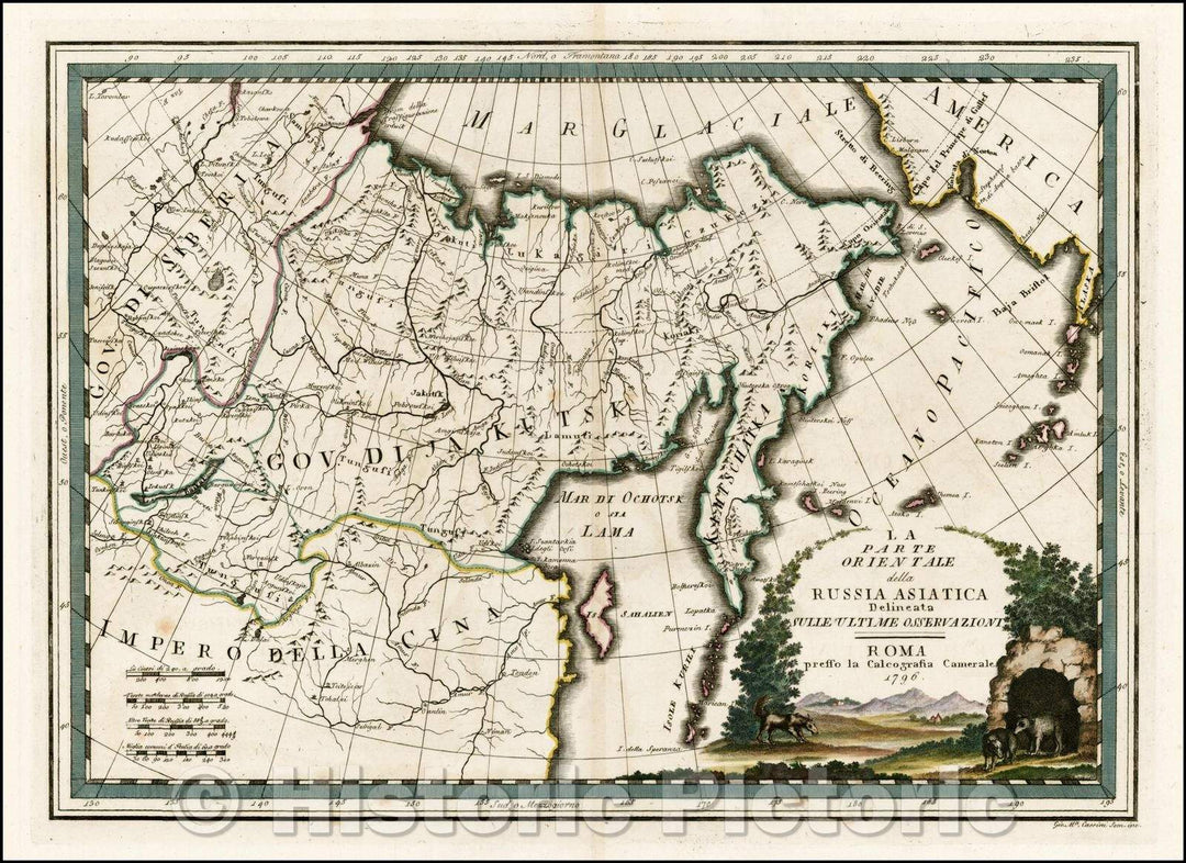 Historic Map - La Parte Orientale della Russia Asiatica Delineata/The Eastern Part of Asiatic Russia, 1796, Giovanni Maria Cassini - Vintage Wall Art