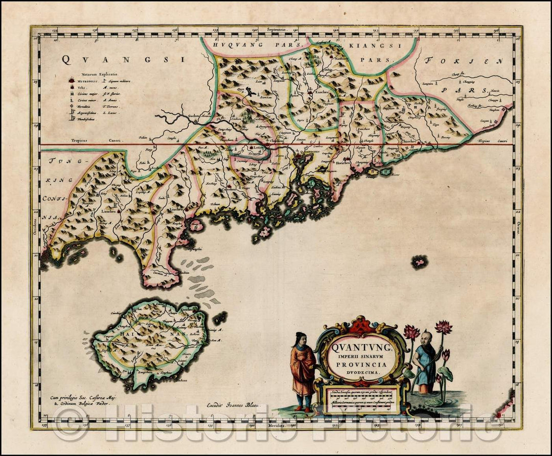 Historic Map - Quantung Imperii Sinarum Provincia Duo/Blaeu's Map of the Canton or Guangdong Province, including Hong Kong, Guangzhou and Macao, 1655 - Vintage Wall Art