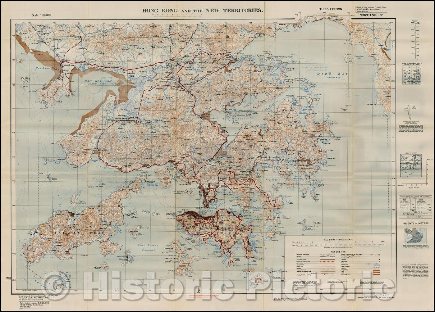 Historic Map - Hong Kong and the New Territories, 1949, Anonymous - Vintage Wall Art