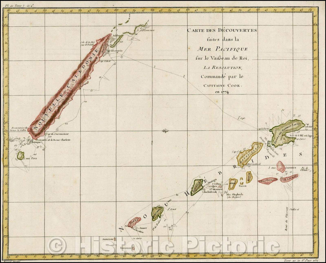 Historic Map - Carte Des Decouvertes faits dans la Mer Pacifique sur les Vaisseu du Roi, Discoveries made in the Pacific Ocean, 1780 - Vintage Wall Art