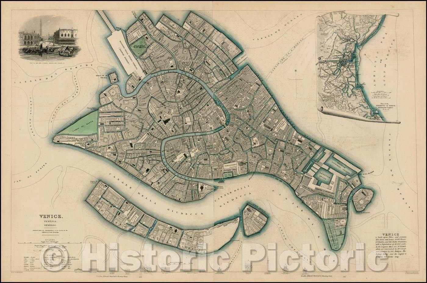 Historic Map - Venice Venezia. Venedig, 1838, SDUK v2