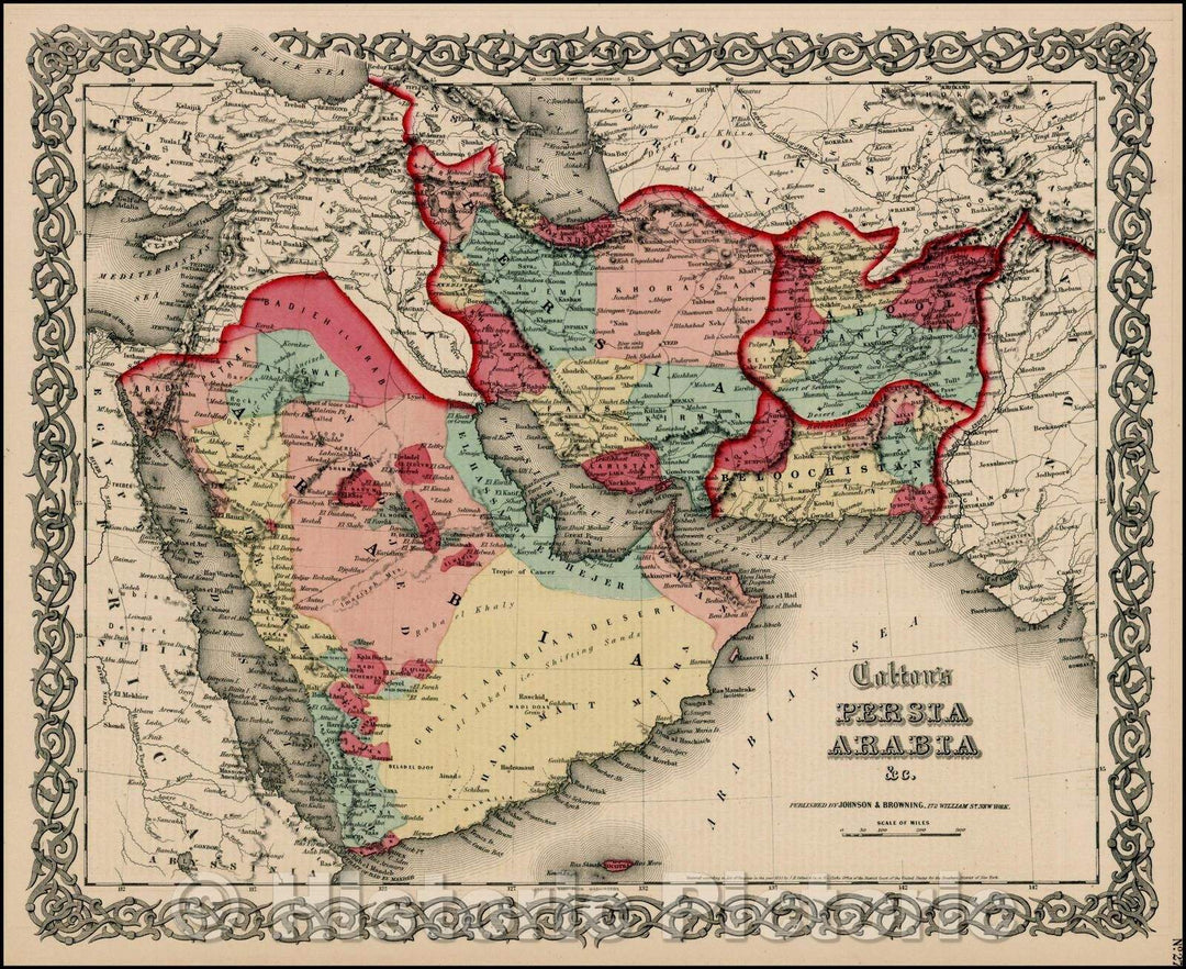 Historic Map - Colton's Persia Arabia, 1859, Joseph Hutchins Colton v2