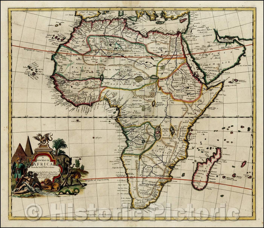 Historic Map - Africa From the Latest Observations, 1721, John Senex - Vintage Wall Art