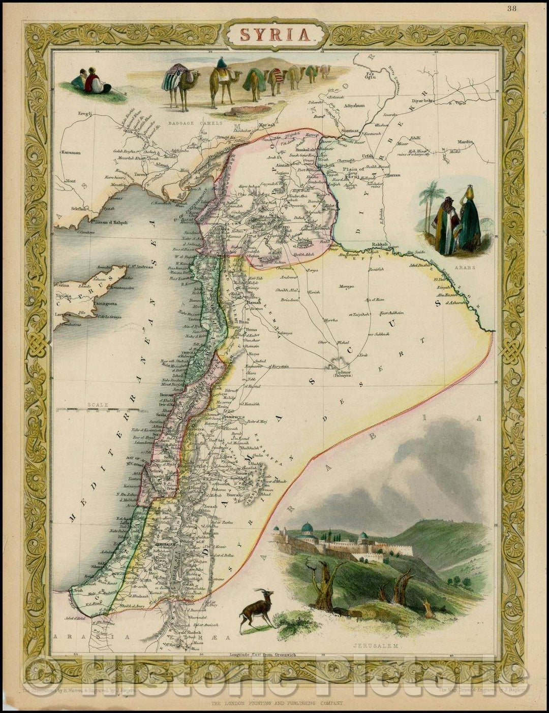 Historic Map - Syria [shows Cyprus], 1851, John Tallis v1