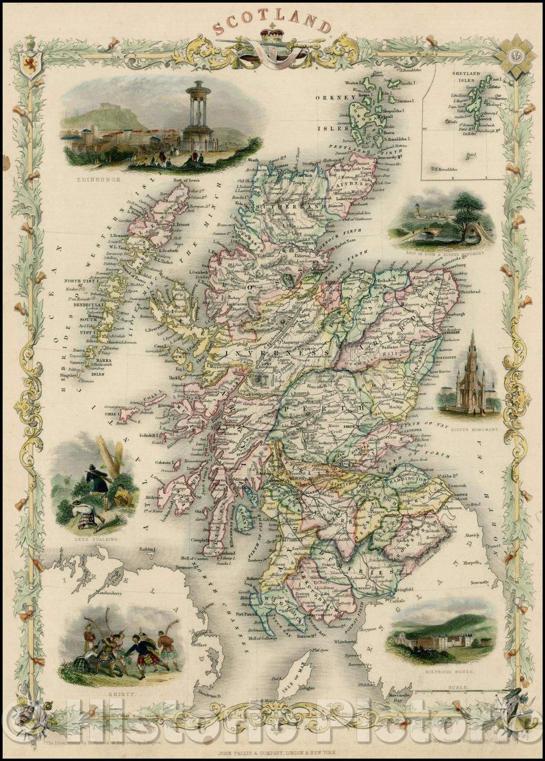 Historic Map - Scotland, 1851, John Tallis v2