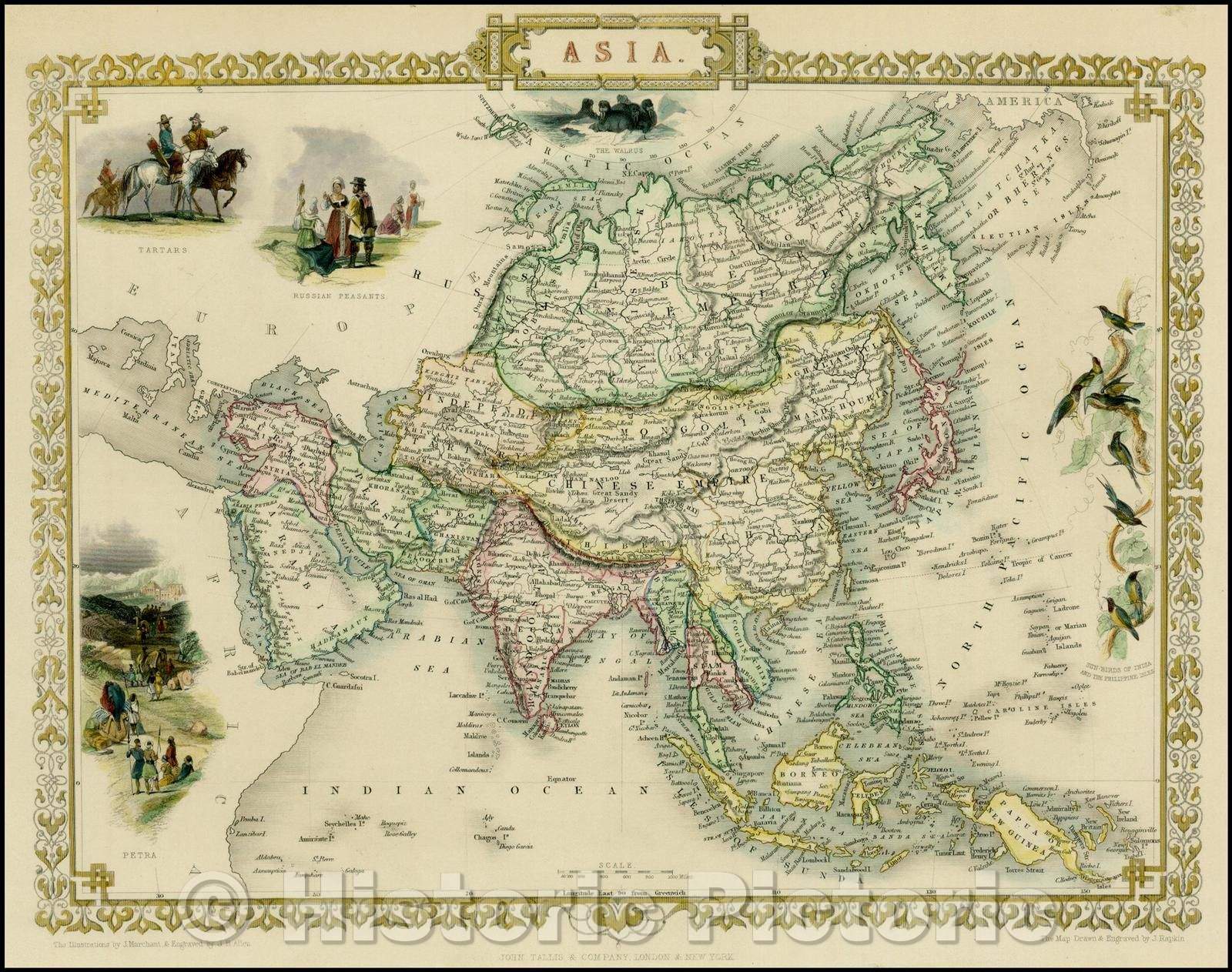 Historic Map - Asia, 1851, John Tallis v1