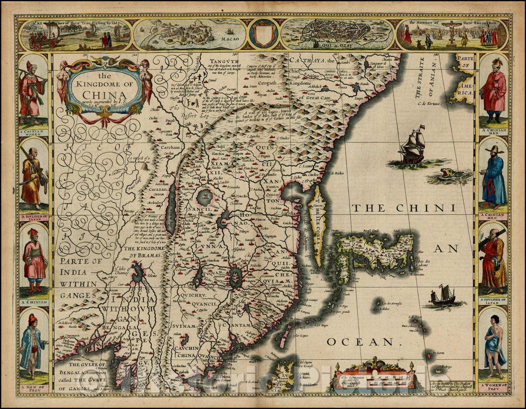 Historic Map - The Kingdome of China newly augmented, 1676, John Speed v2