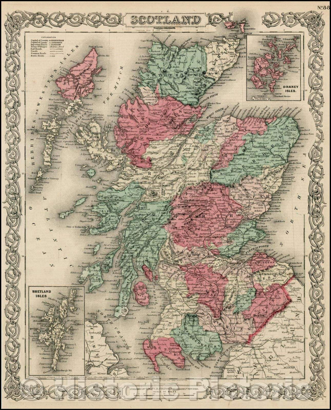 Historic Map - Scotland, 1868, Joseph Hutchins Colton v1