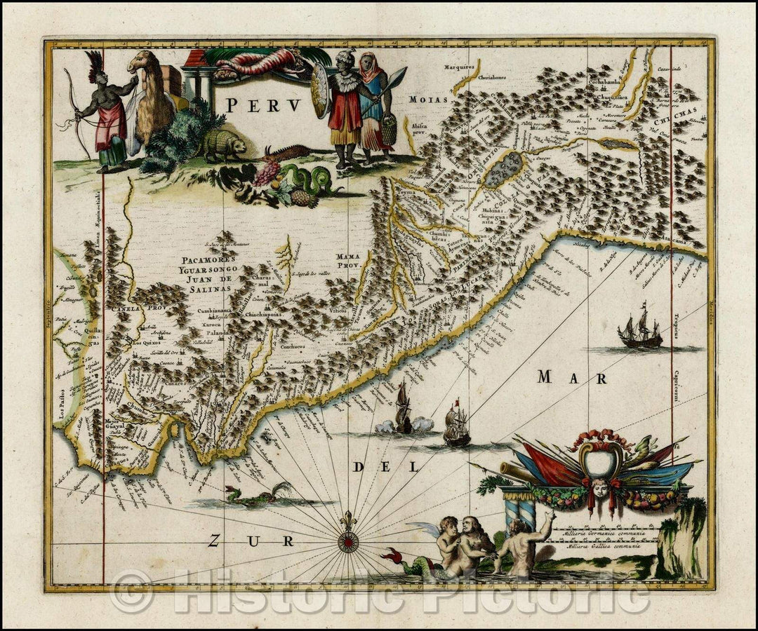 Historic Map - Peru, South America, 1671, John Ogilby v3